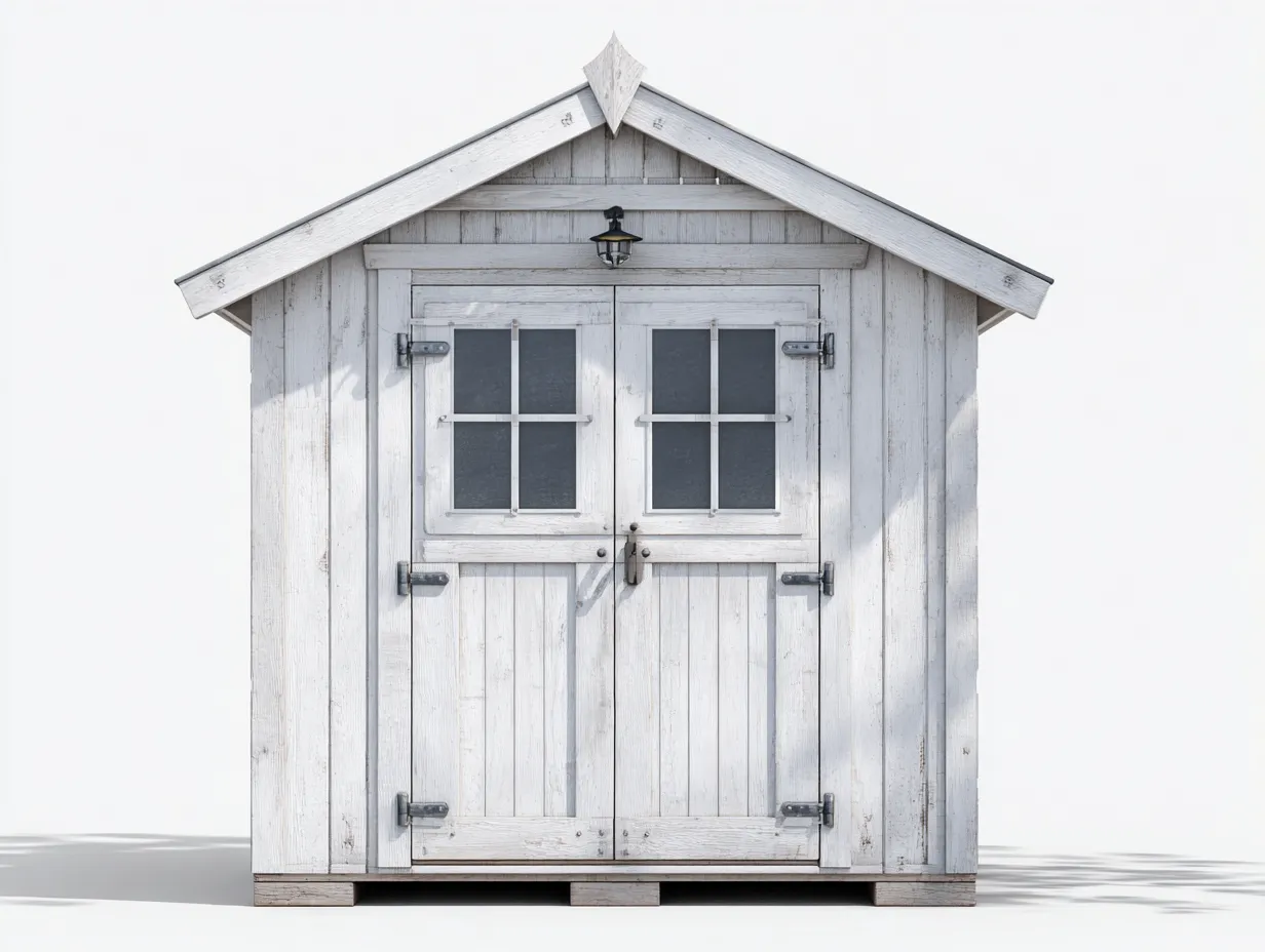 Casetta da giardino-Legno-195x145x210 cm-Bianco-Stile rustico-Cotivohome