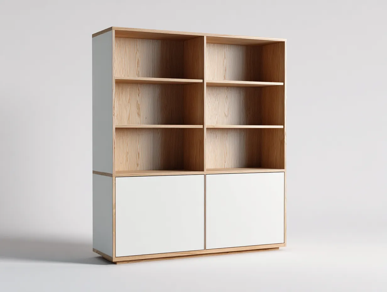 Vetrina-legno-160x40x180 cm-bianco-rovere-stile moderno-Cotivohome