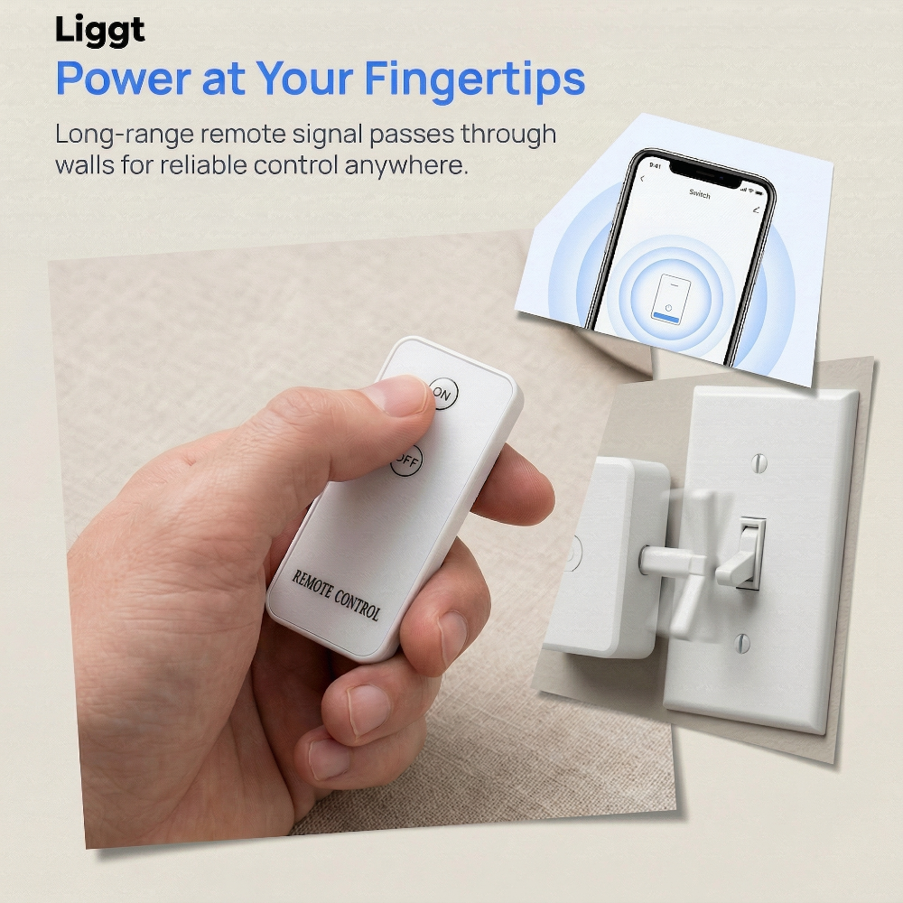 Liggt RF Wireless Remote Control Switch – No More Getting Up to Control Lights 002
