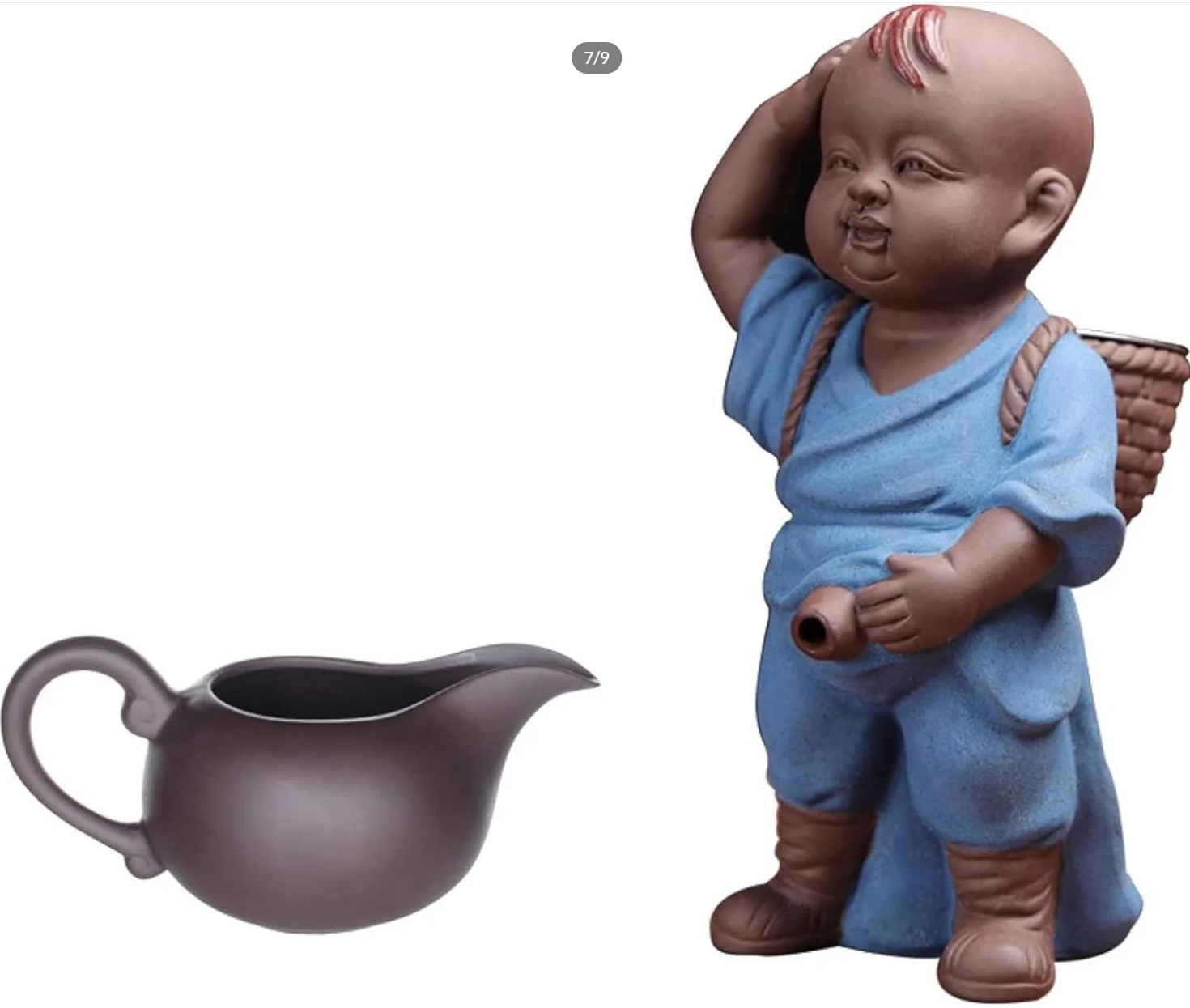 Chinese Ceramic Tea Pet Buddha Statue Monk Pee Boy