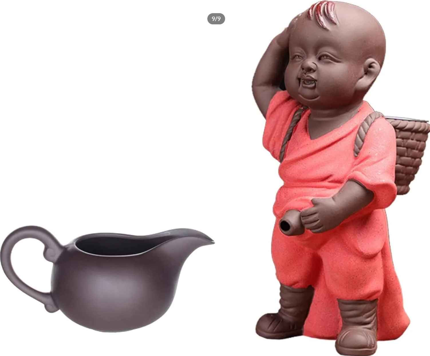 Chinese Ceramic Tea Pet Buddha Statue Monk Pee Boy