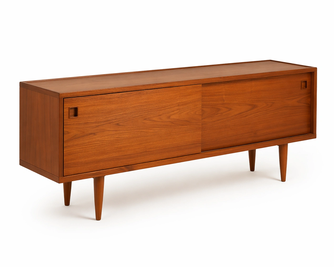 Sideboard mit Schiebetueren Mid Century Stil Braun-ardqira