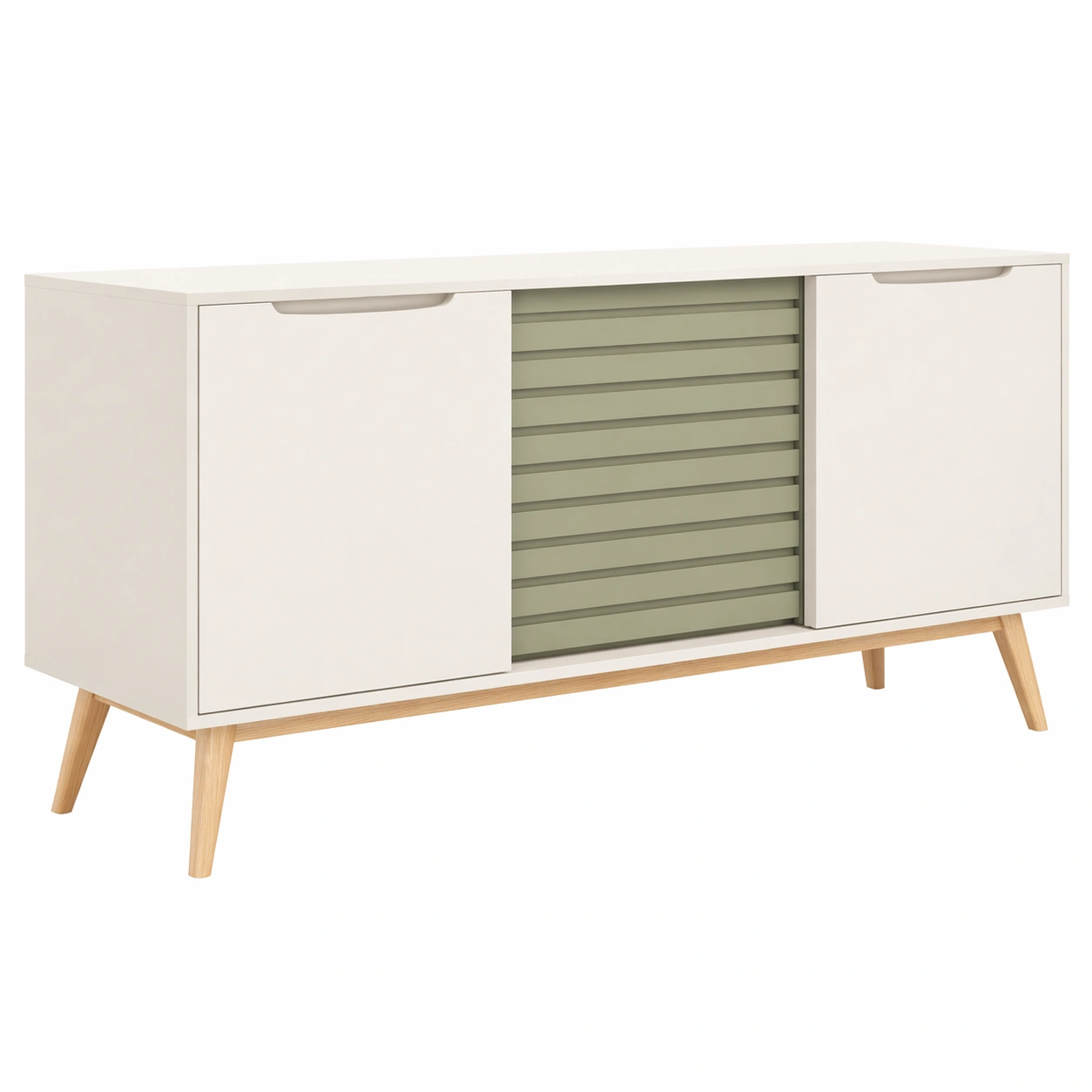 Sideboard mit Schiebetueren und Stauraum Modern Weiss-ardqira