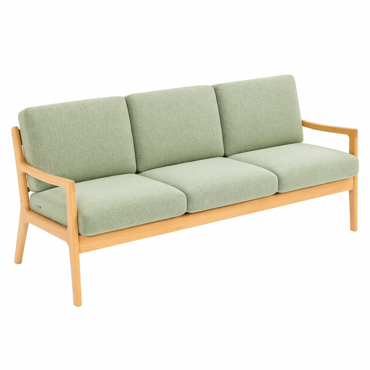 3er Sofa Holzrahmen mit Polster Modern Stil Gruen-ardqira
