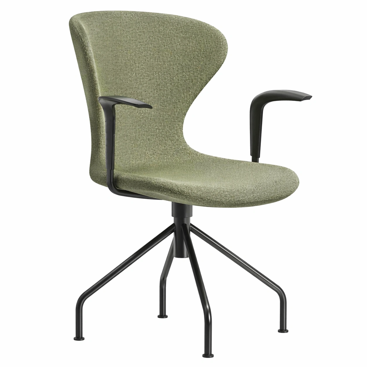 Drehstuhl Stoff Gruen mit Armlehnen