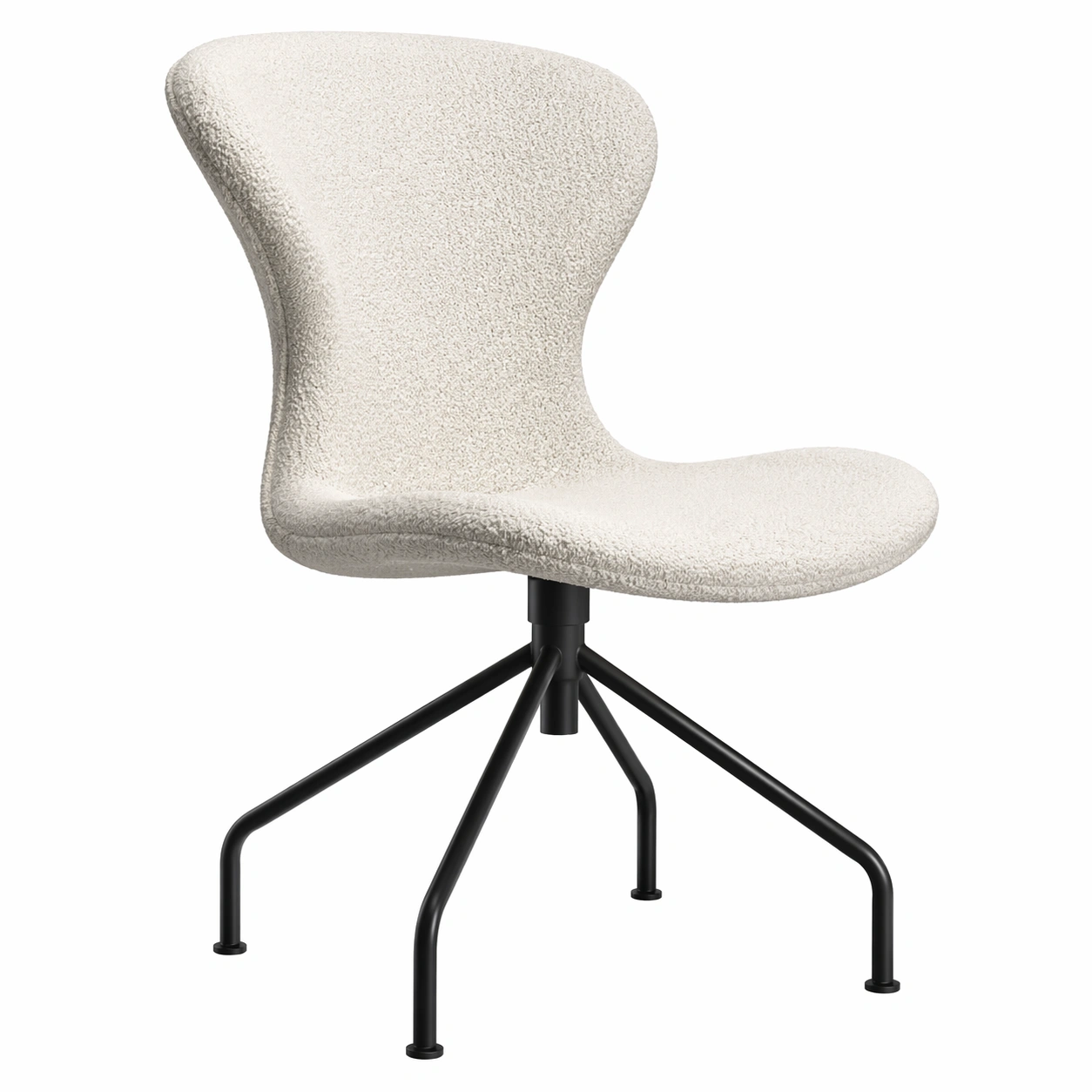 Drehstuhl Stoff Weiss ohne Armlehnen