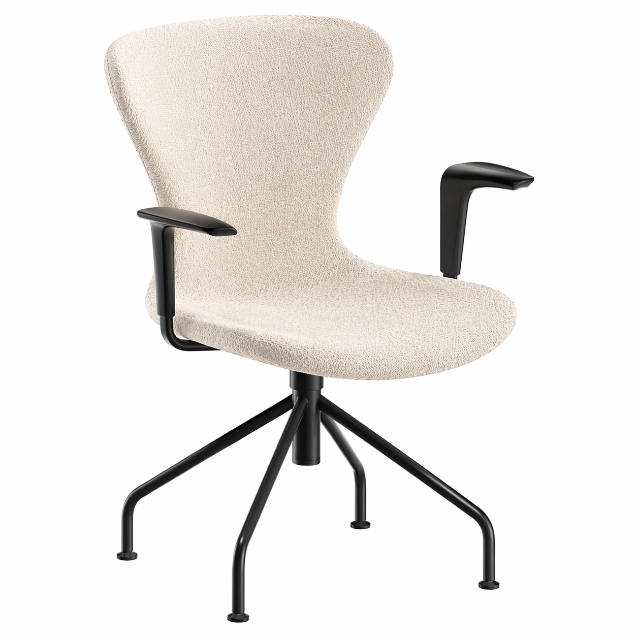 Drehstuhl Stoff Beige mit Armlehnen