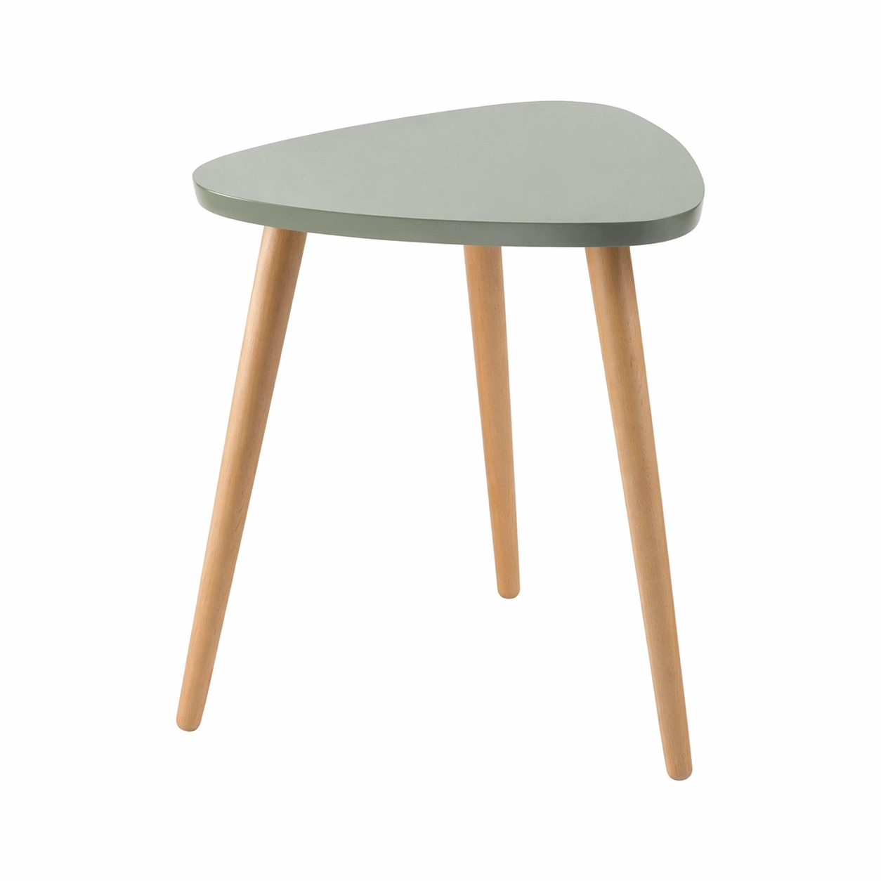 Beistelltisch Gruen mit Holzbeinen-elnoxa