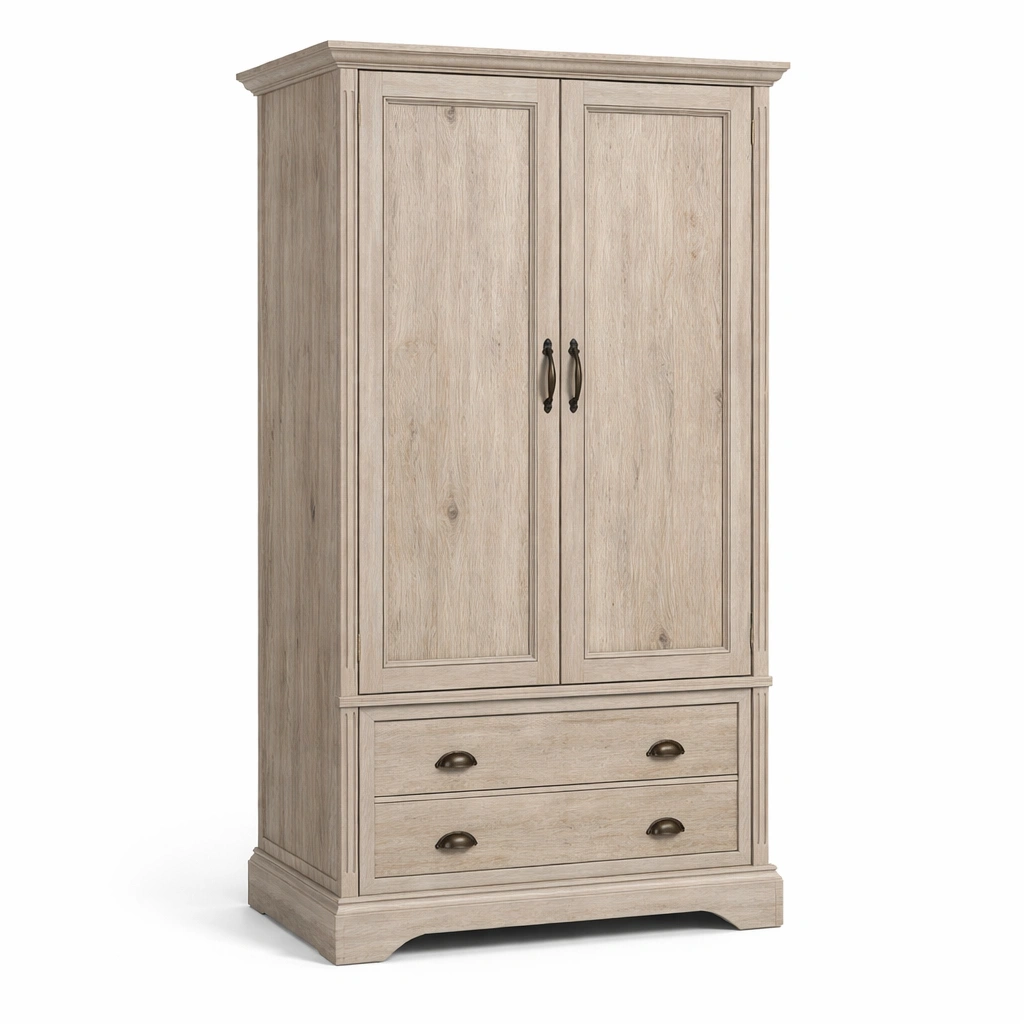 Armario de madera con dos puertas y cajones-DECOVEXA