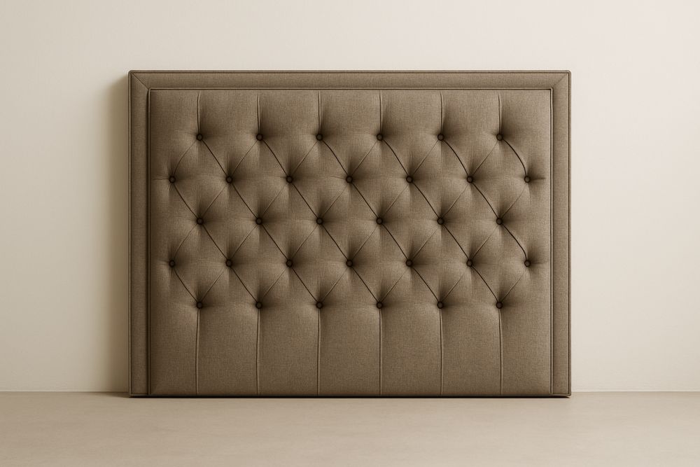 Cabeceira Estofada Castanha  Tecido de Poliéster