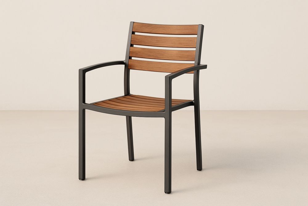 Cadeira de Exterior Alumínio e Madeira  acácia 55x60x85(L×P×A)cm