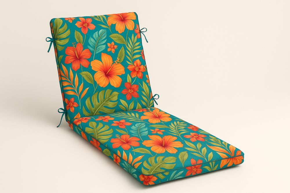 Almofada para Espreguiçadeira Floral Tropical Poliester 180x50(C×L)cm