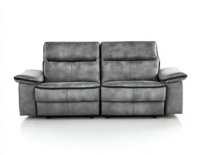 Canapé relax en tissu 195x95x100 cm gris pour salon - style contemporain-Nivavihome