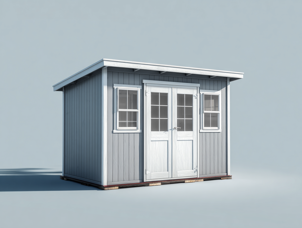 Abri de jardin en bois 210x180x220 cm gris clair pour rangement extérieur - design classique-Nivavihome