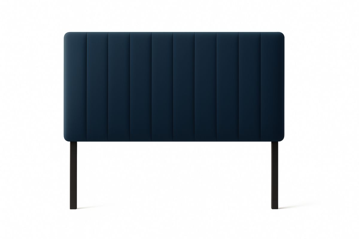 Cabeceira Estofada em Veludo com Estrutura em Madeira 160x80cm Azul Escuro