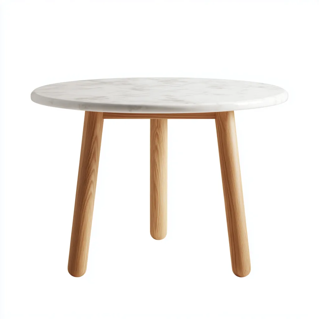 Tavolo da giardino-Legno-Marmo-110x110x75 cm-Bianco-Naturale-Stile outdoor moderno-Movojahome