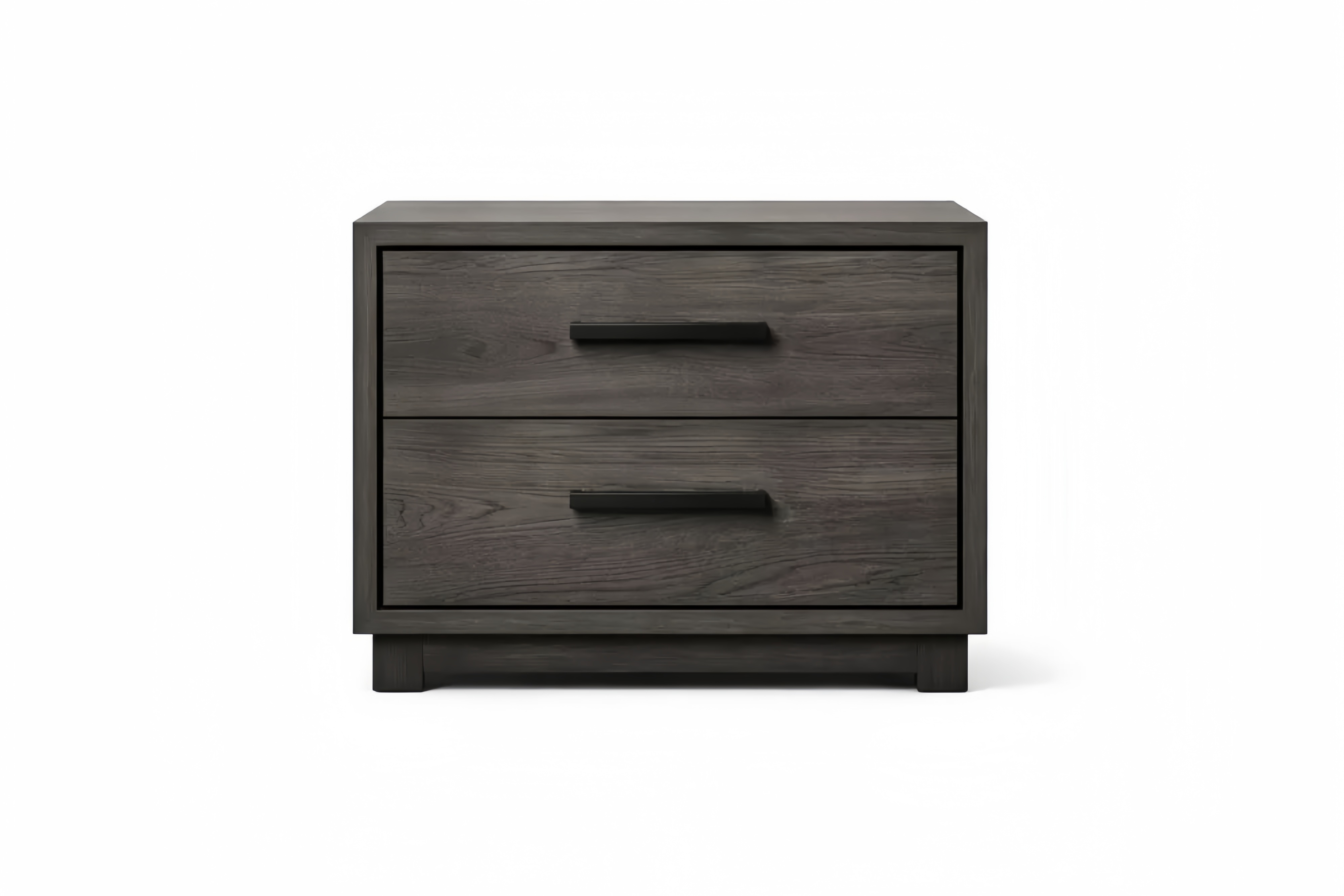 Engineered wood Nightstand 2-Drawer with Dark Oak Finish