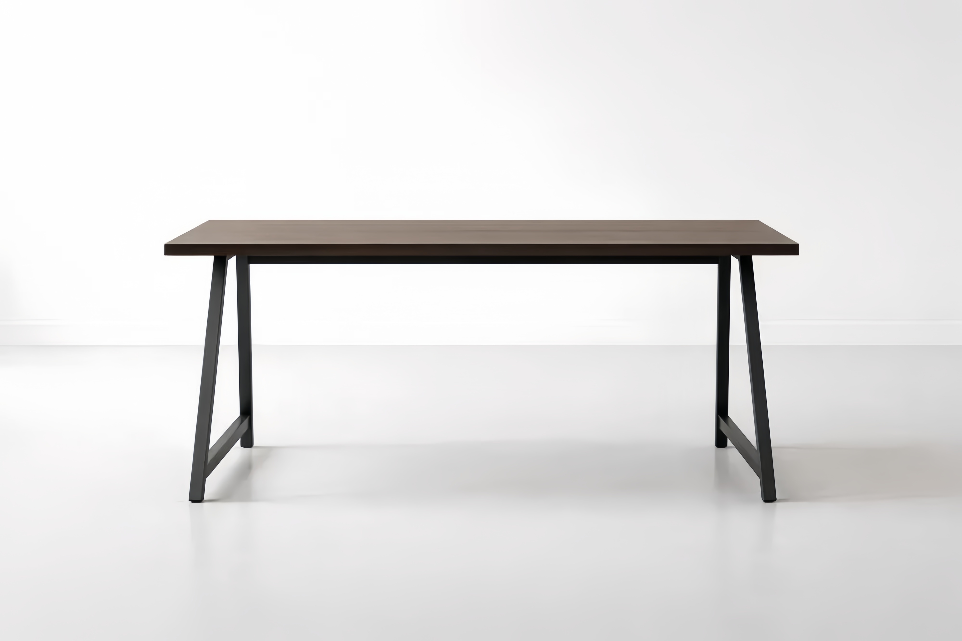Rectangular Solid Oak Wood Office Desk with Steel Legs 180cm x 90cm x 75cm