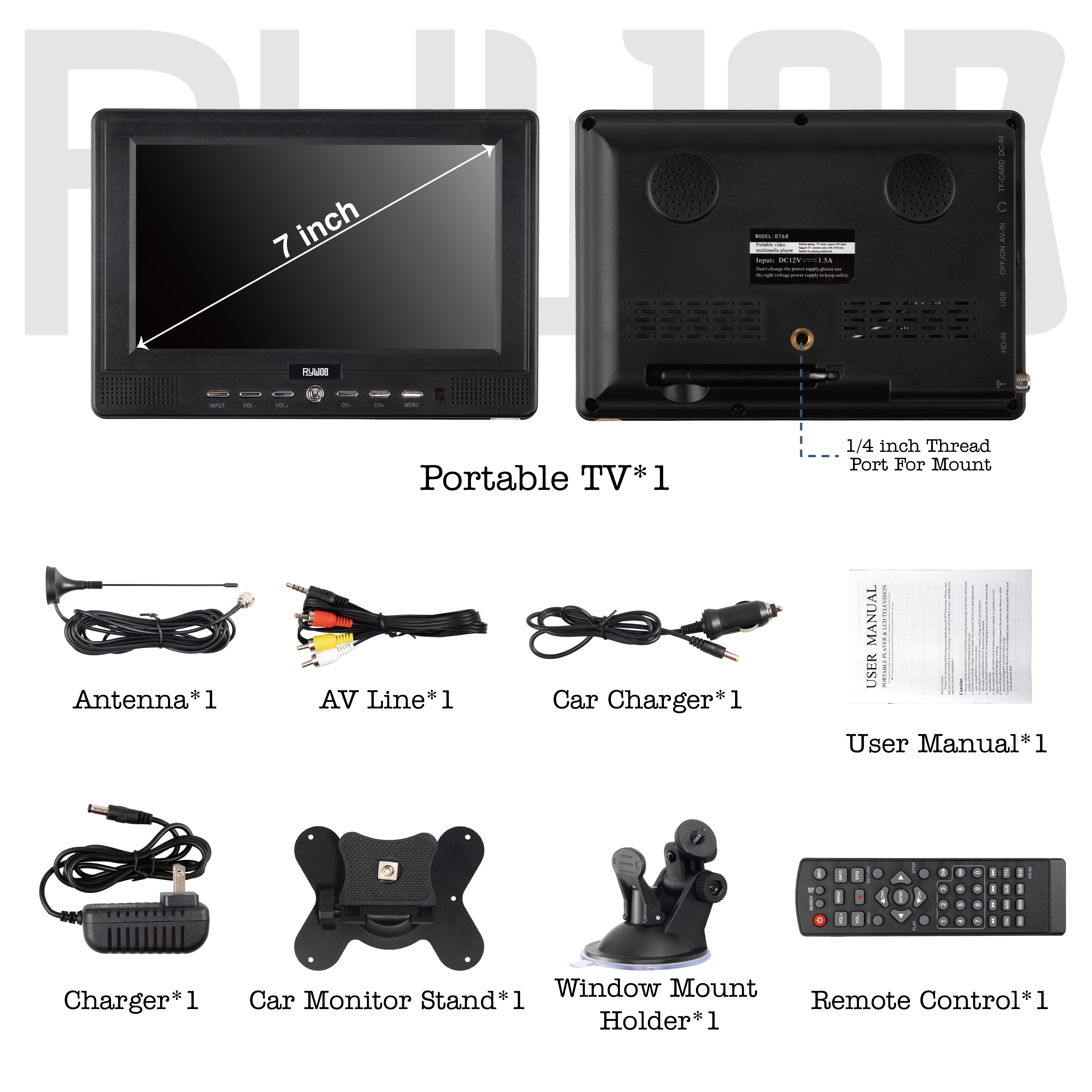 7inch Portable Tv