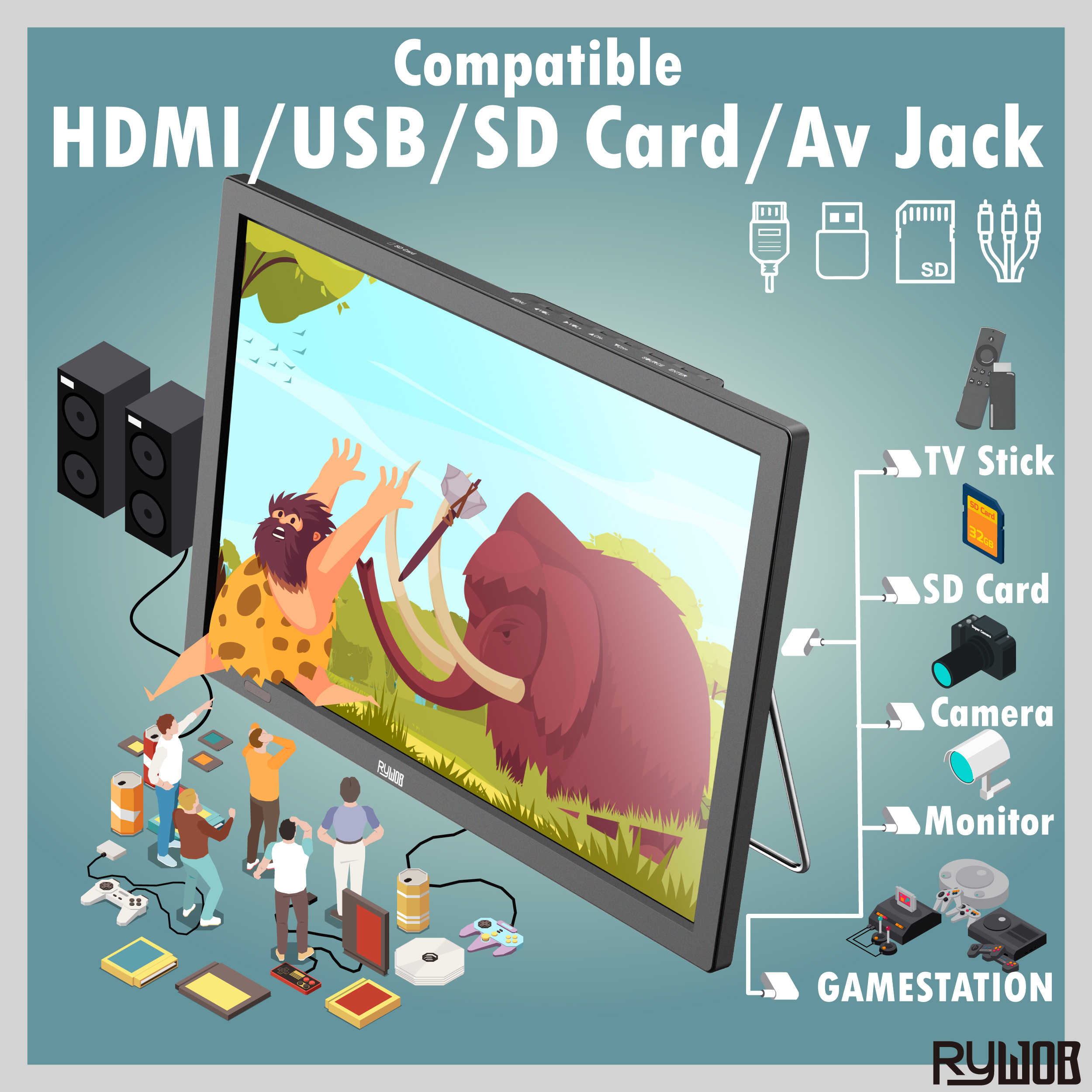 15.6" Portable Digital TV