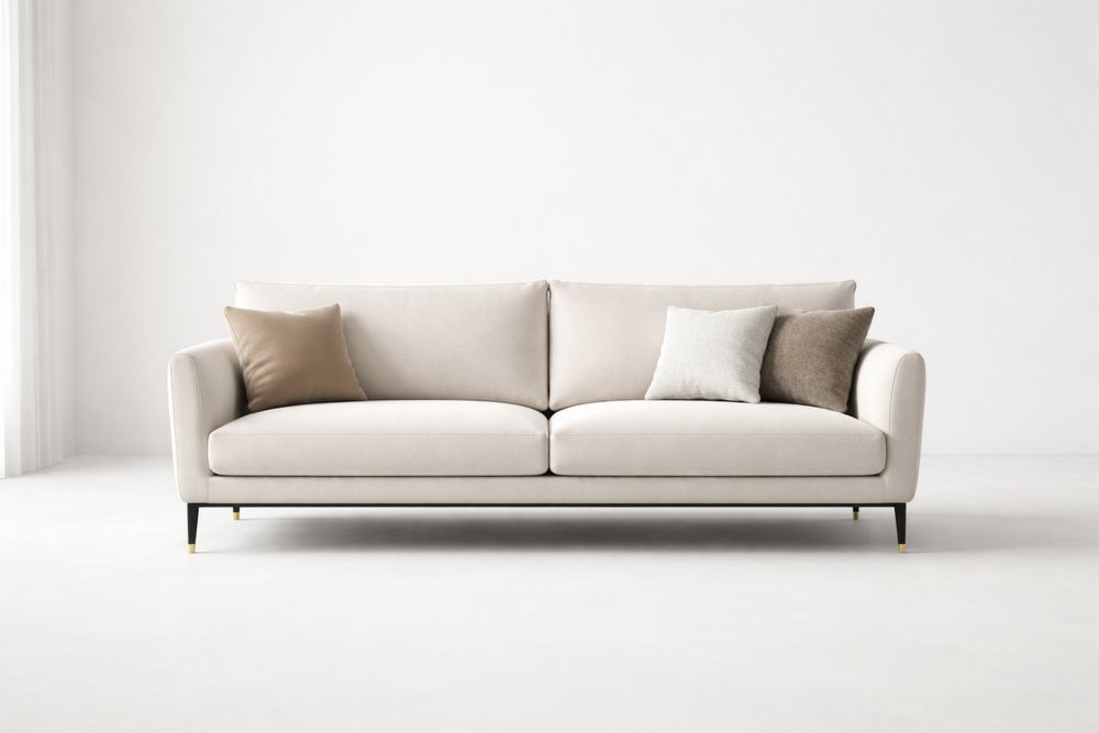 2-Seater Fabric Sofa with Aluminum Legs