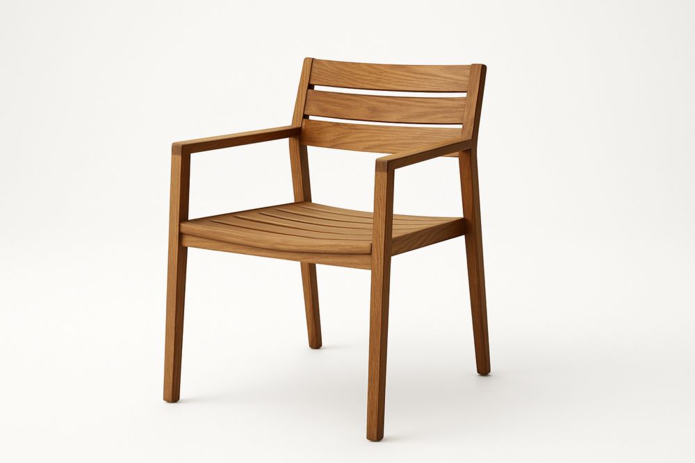 Wooden Dining Armchair Solid Oak Frame 52cm x 56cm x 78cm