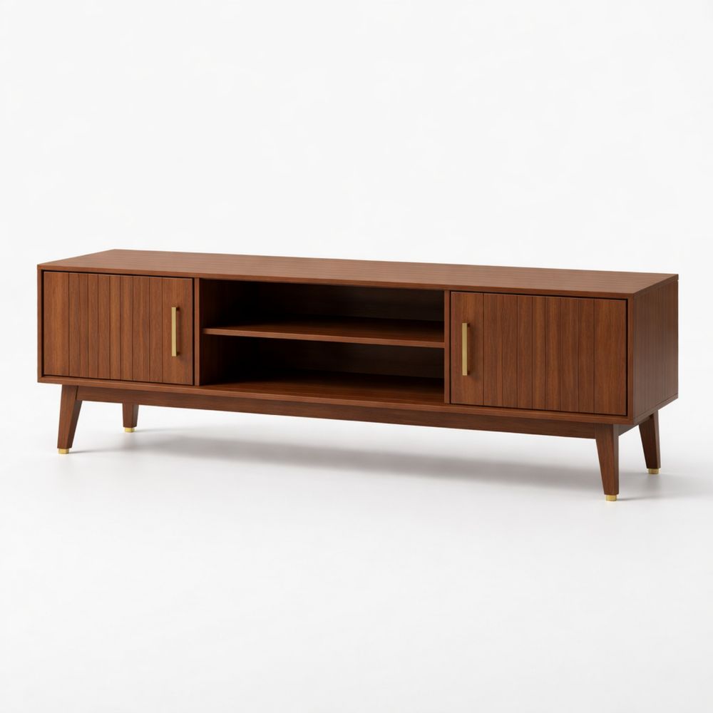 TV cabinet with walnut veneer, 180 cm