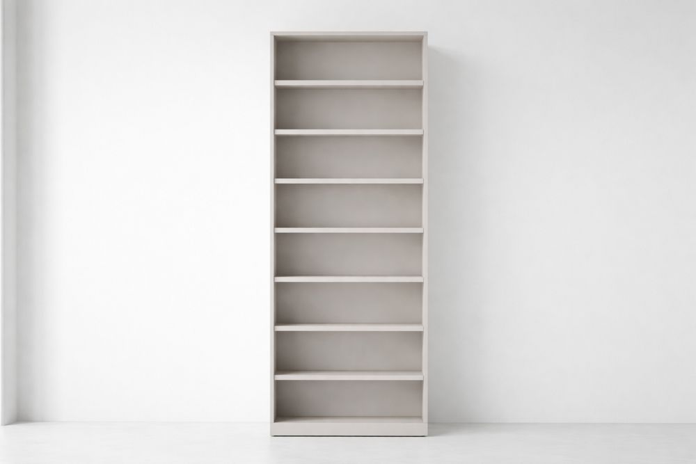White Multi-Shelf Tall Engineered Wood Bookcase