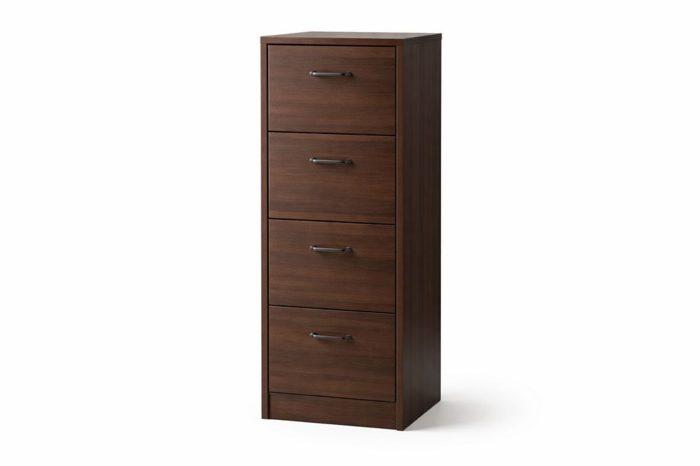 Wooden 4-Drawer Vertical File Cabinet Brown