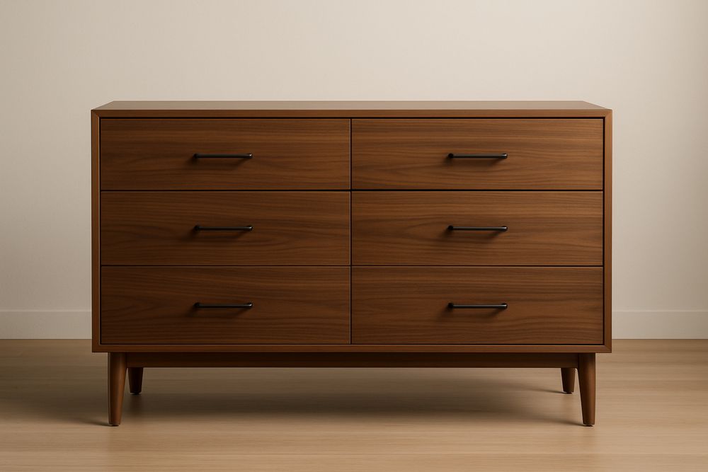 Wooden Six-Drawer Dresser Brown