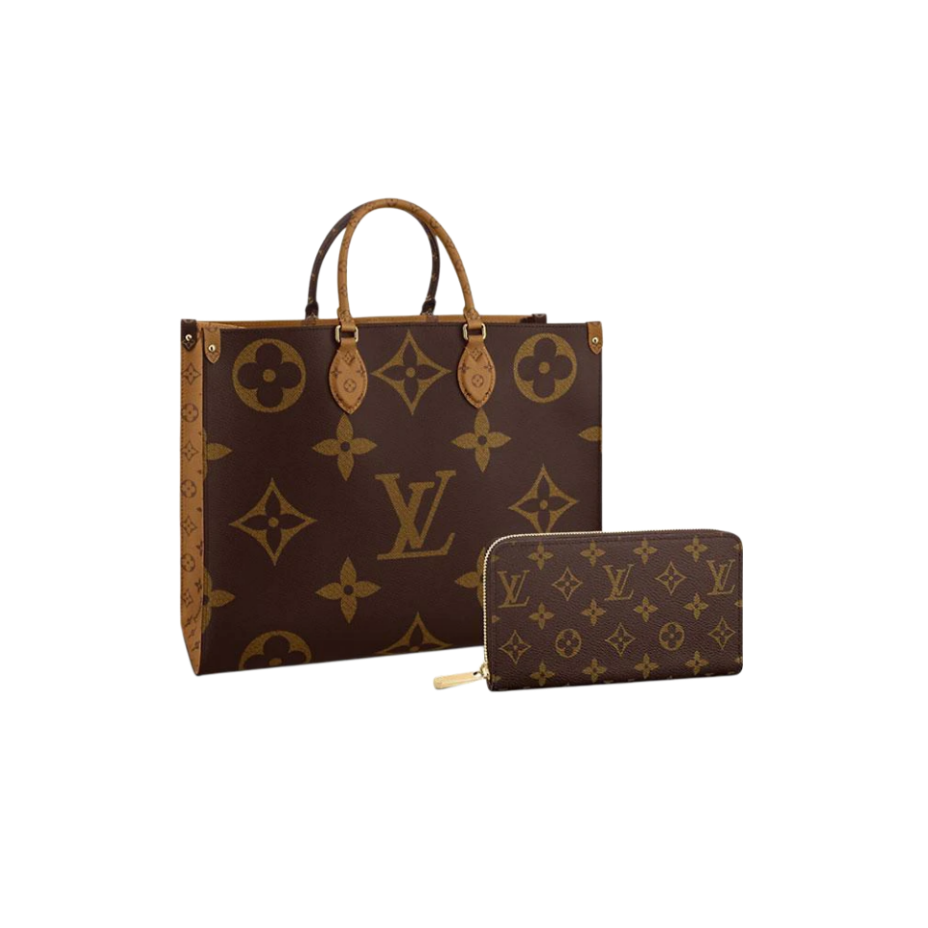 [Ograniczona ilość, oferta specjalna!] Bardzo popularny!! ★★LOUIS VUITTON★ Zestaw 2-częściowy: torba typu tote i długi portfel