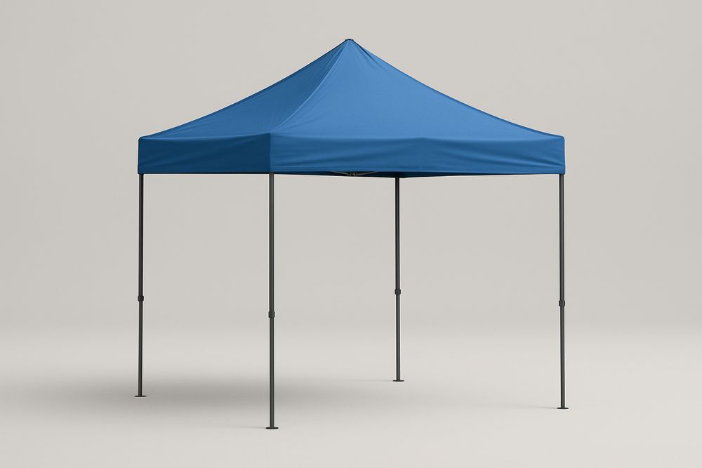 Tenda Pop-Up de Aço Azul com Poliéster  Ajustável 300cm x 300cm(C×L)