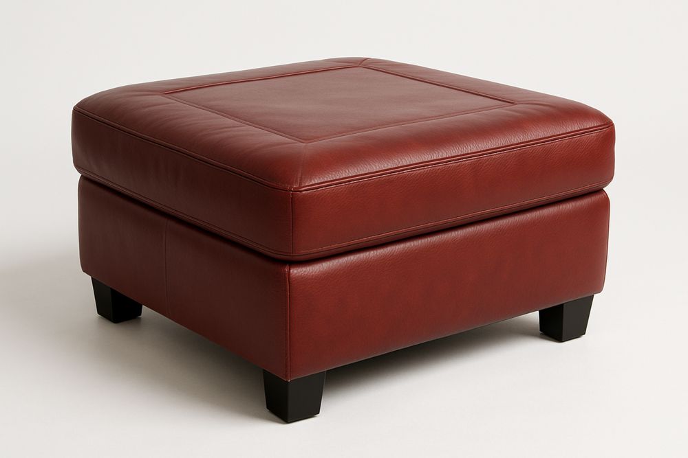 Puff Quadrado em Pele Sintética Marrom 60x60x40(C×L×A) cm