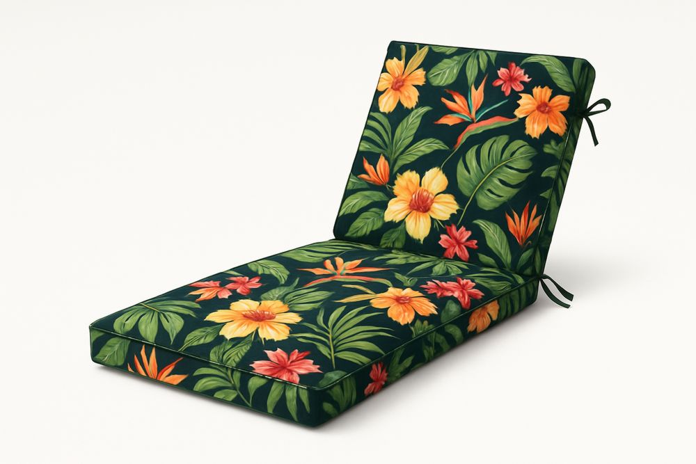 Almofada para Espreguiçadeira Floral Tropical Poliéster