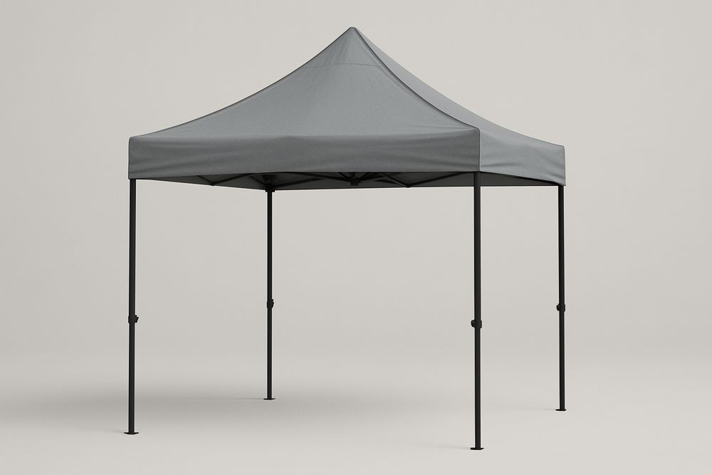 Tenda Dobrável Quadrada em Aço Cinza com Cobertura em Poliéster 3x3(C×L)m