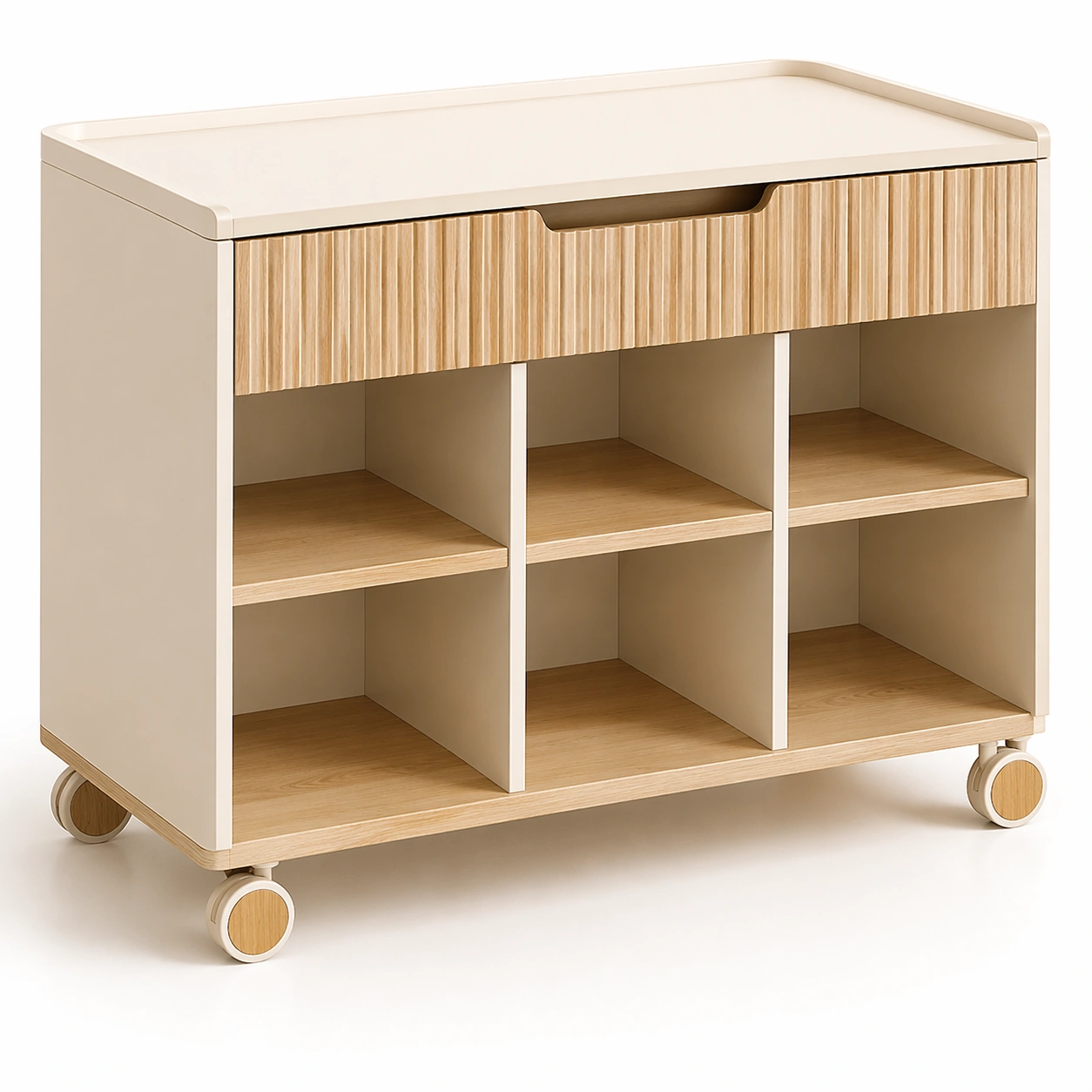 luxverano Aufbewahrungswagen Modern mit Schublade und Faechern-Firoven