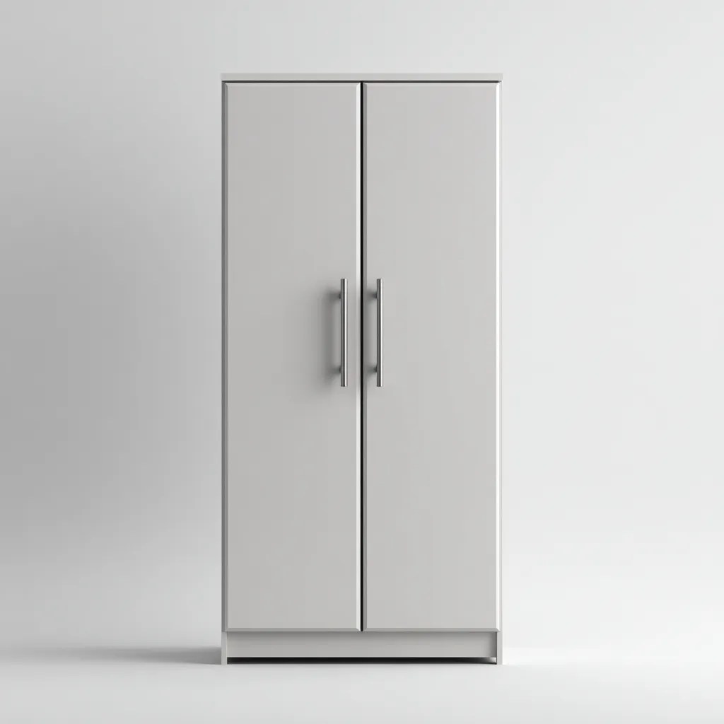 Armoire panneaux bois 90x55x180 cm - gris clair - design moderne pour chambre ou entrée-Falinzadecor
