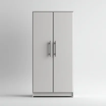 Armoire panneaux bois 90x55x180 cm - gris clair - design moderne pour chambre ou entrée-Falinzadecor