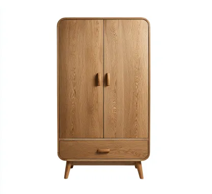 Armoire panneaux bois 90x55x180 cm - bois naturel - design contemporain pour chambre ou entrée-Falinzadecor