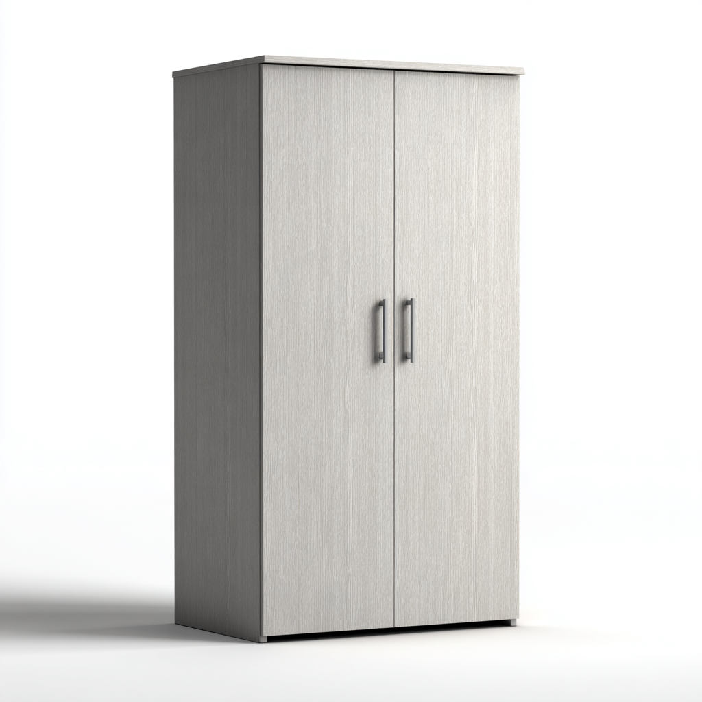 Armoire MDF 80x50x180 cm - Gris clair - Rangement pour chambre - Design contemporain-Falinzadecor