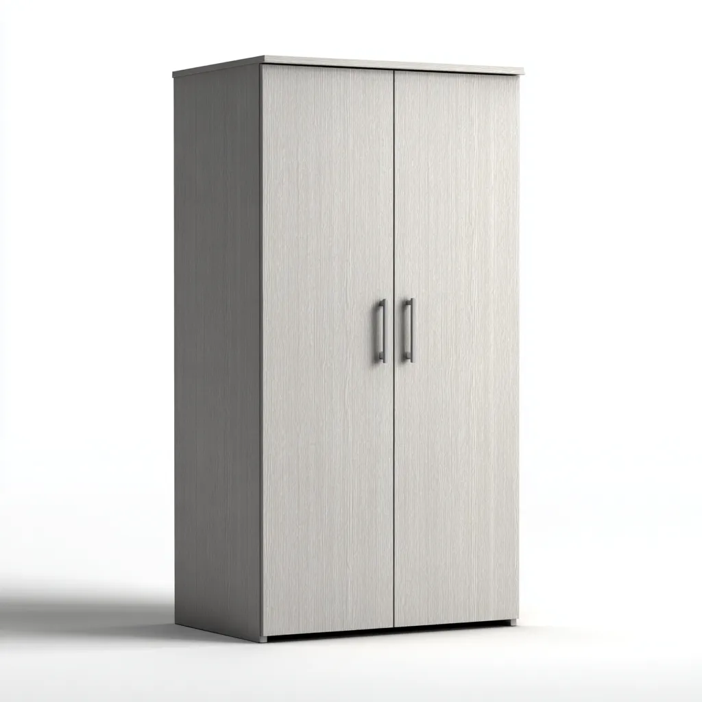 Armoire MDF 80x50x180 cm - Gris clair - Rangement pour chambre - Design contemporain-Falinzadecor