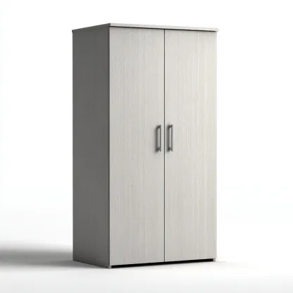 Armoire MDF 80x50x180 cm - Gris clair - Rangement pour chambre - Design contemporain-Falinzadecor