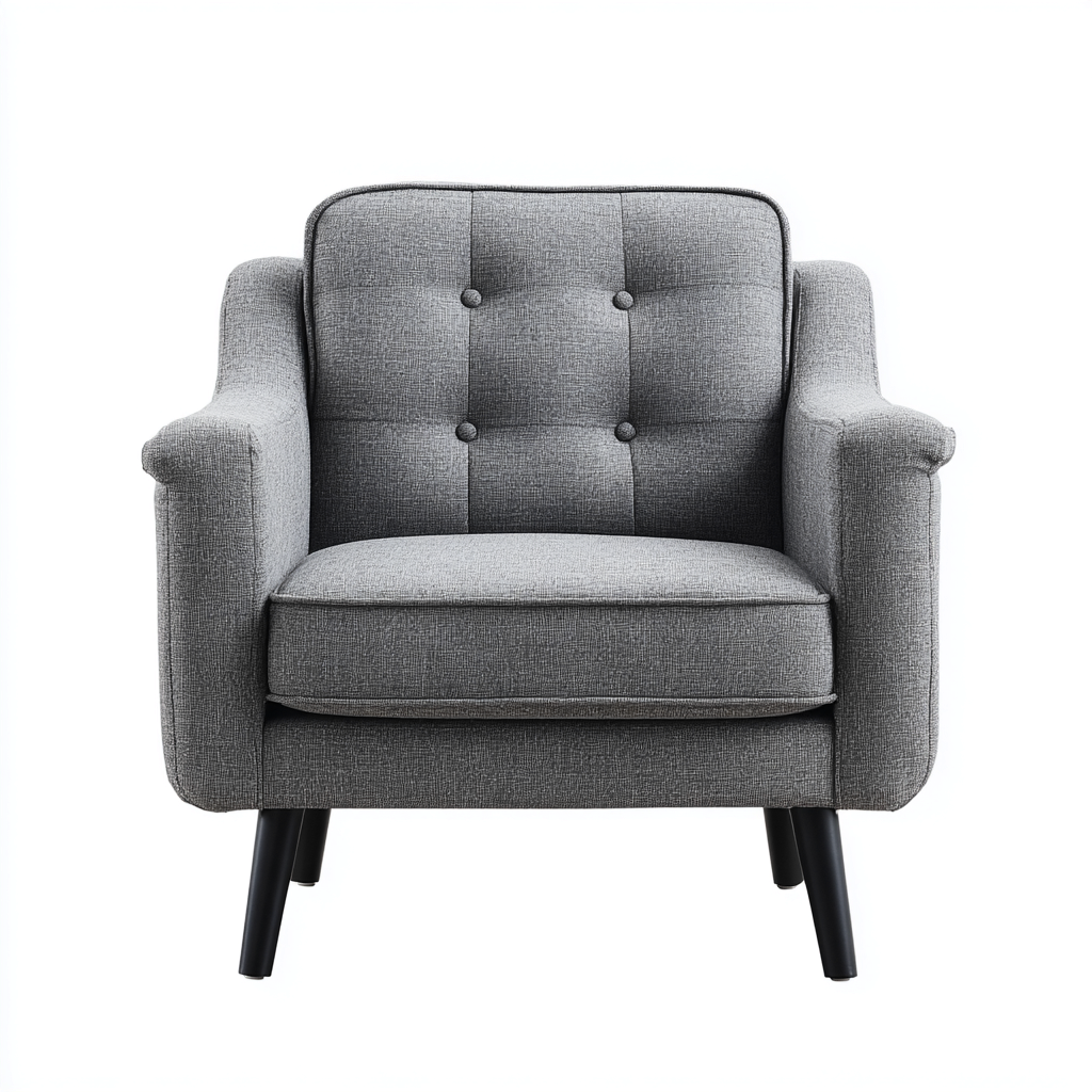 Fauteuil en tissu 80x75x85 cm - gris - assise confortable moderne-Falinzadecor
