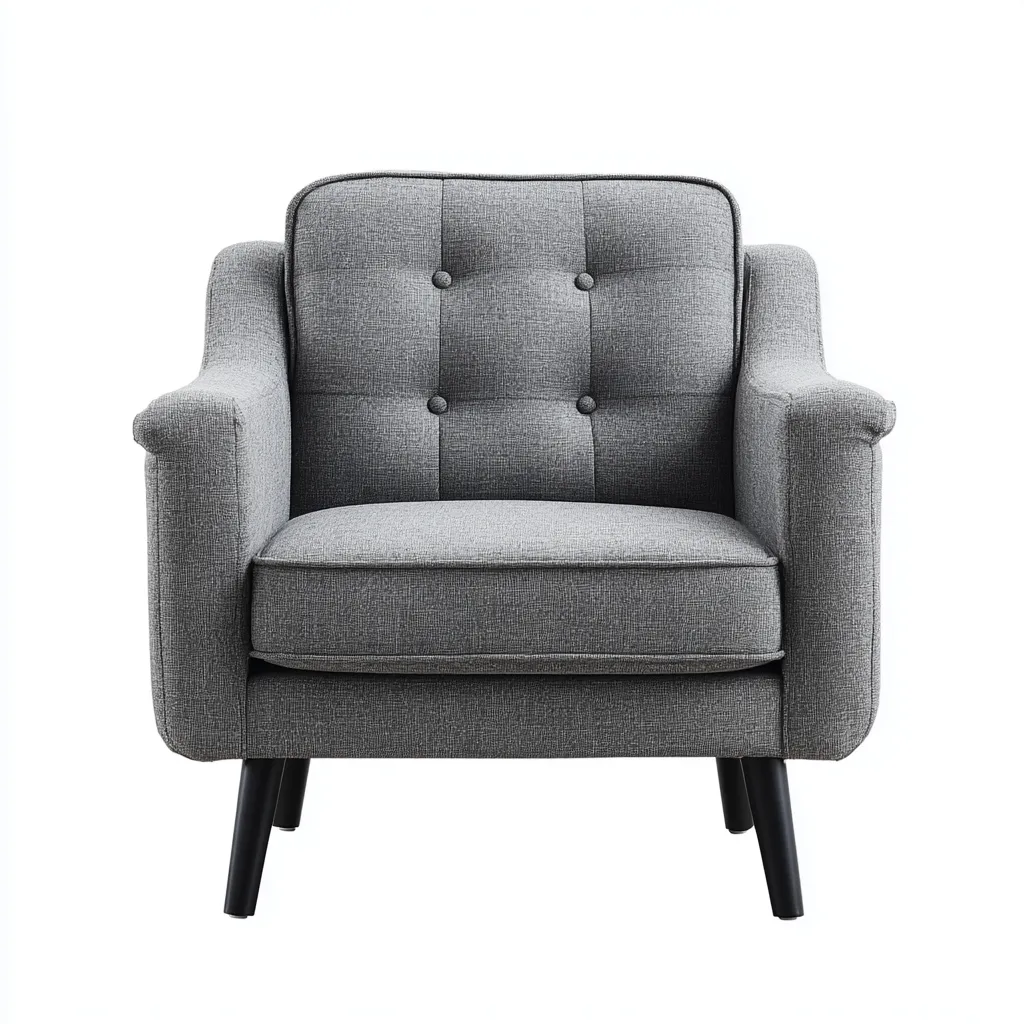 Fauteuil en tissu 80x75x85 cm - gris - assise confortable moderne-Falinzadecor