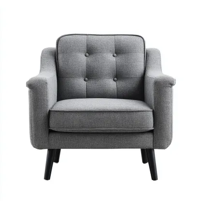 Fauteuil en tissu 80x75x85 cm - gris - assise confortable moderne-Falinzadecor