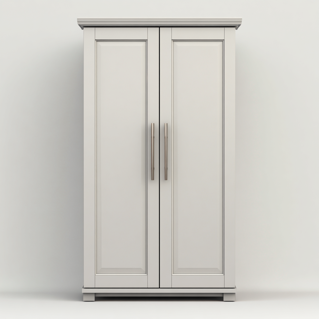 Armoire en panneaux MDF 90x55x180 cm - gris clair - rangement classique-Falinzadecor