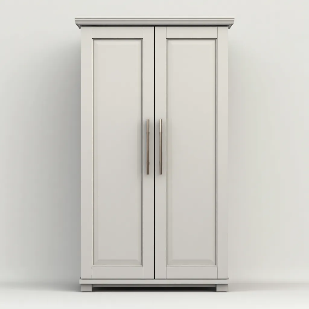 Armoire en panneaux MDF 90x55x180 cm - gris clair - rangement classique-Falinzadecor