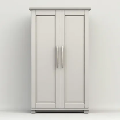Armoire en panneaux MDF 90x55x180 cm - gris clair - rangement classique-Falinzadecor