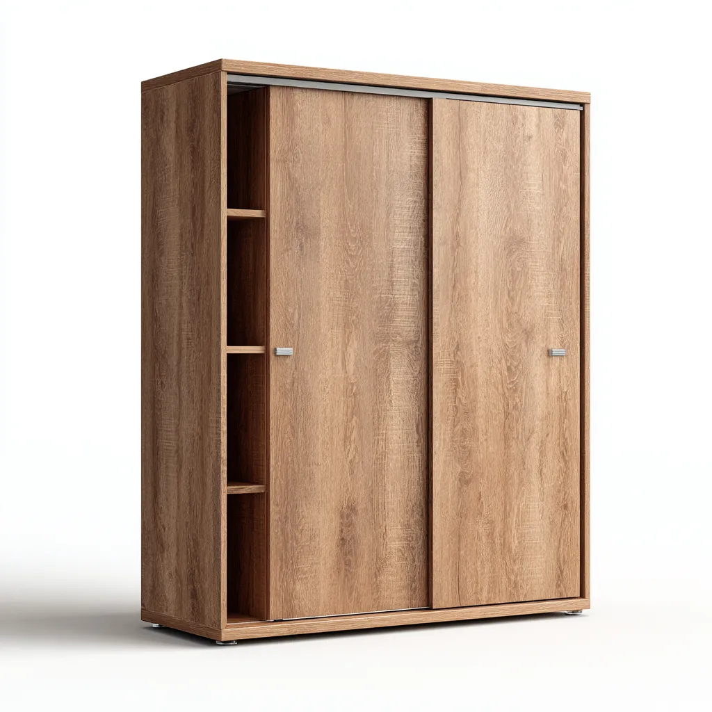 Armoire en panneaux MDF 120x60x200 cm - brun - rangement moderne-Falinzadecor