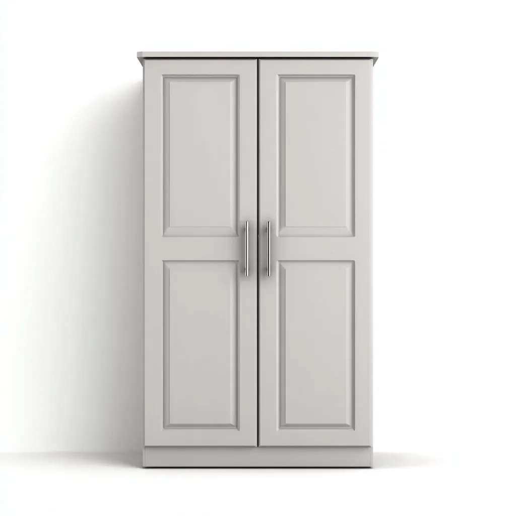 Armoire MDF 90x55x180 cm - gris clair - rangement intérieur classique-Falinzadecor